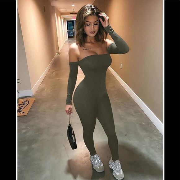 Pants - Sexy Long Sleeve Jumpsuit Off Shoulder Club Romper